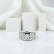 1.0Ct 6.5mm D Color Diamond Men's Ring-Black Diamonds New York