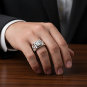 1.0Ct 6.5mm D Color Diamond Men's Ring-Black Diamonds New York