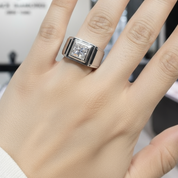 1.0Ct 6.5mm D Color Diamond Ring for Men-Black Diamonds New York