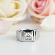 1.0Ct 6.5mm D Color Diamond Ring for Men-Black Diamonds New York