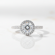 1.0Ct Halo Diamond Option Engagement Ring-Black Diamonds New York