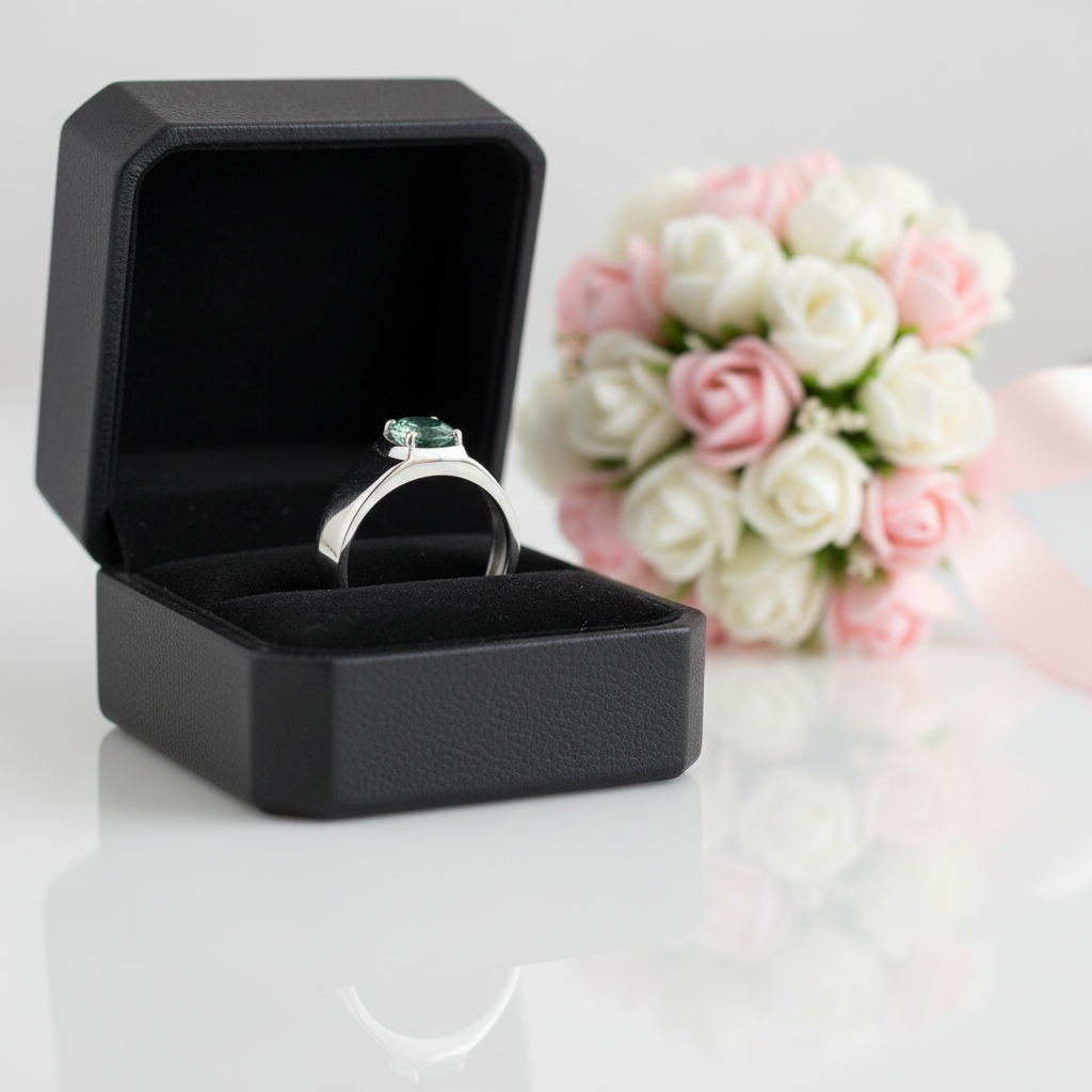 1.0Ct 6.5mm Green Color Diamond Option Adjustable Men's Ring-Black Diamonds New York