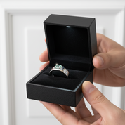 1.0Ct 6.5mm Green Color Diamond Option Adjustable Men's Ring-Black Diamonds New York