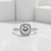 1.0Ct 6.5mm Diamond Engagement Ring-Black Diamonds New York