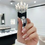 1.0Ct 6.5mm Diamond Engagement Ring-Black Diamonds New York