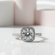 1.0Ct 6.5mm Diamond Engagement Ring-Black Diamonds New York