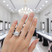 1.0Ct 6.5mm Diamond Engagement Ring-Black Diamonds New York