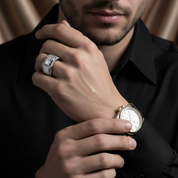 1.0Ct 6.5mm Diamond Option Men's Wedding Ring