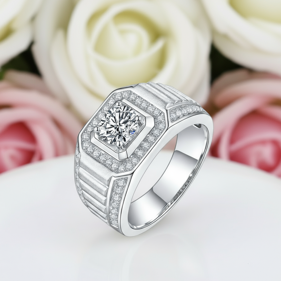 1.0Ct 6.5mm Diamond Men's Wedding Ring-Black Diamonds New York