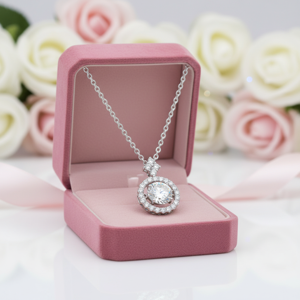 1.0 Ct Round Diamond Option Necklace with Twinkle Setting-Black Diamonds New York