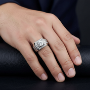 1.0ct 6.5mm Round Brilliant Men's Diamond Ring-Black Diamonds New York