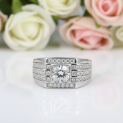 1.0ct 6.5mm Round Brilliant Men's Diamond Ring-Black Diamonds New York