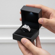 1.0ct 6.5mm Round Brilliant Men's Diamond Option Ring-Black Diamonds New York