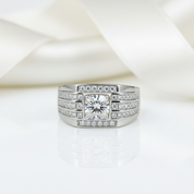 1.0ct 6.5mm Round Brilliant Men's Diamond Option Ring-Black Diamonds New York