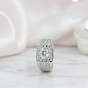 1.0ct 6.5mm Round Brilliant Men's Diamond Option Ring-Black Diamonds New York