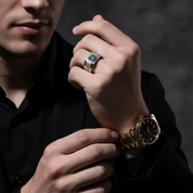 1.0ct 6.5mm Round Brilliant Diamond Option Men's Ring-Black Diamonds New York