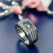 1.0ct 6.5mm Round Brilliant Diamond Men's Ring-Black Diamonds New York