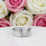 1.0ct 6.5mm Solitaire Diamond Men's Wedding Ring-Black Diamonds New York