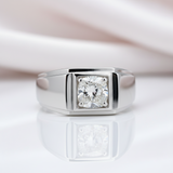 1.0ct 6.5mm Solitaire Diamond Option Men's Wedding Ring