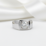 1.0ct 6.5mm Solitaire Diamond Option Men's Wedding Ring-Black Diamonds New York