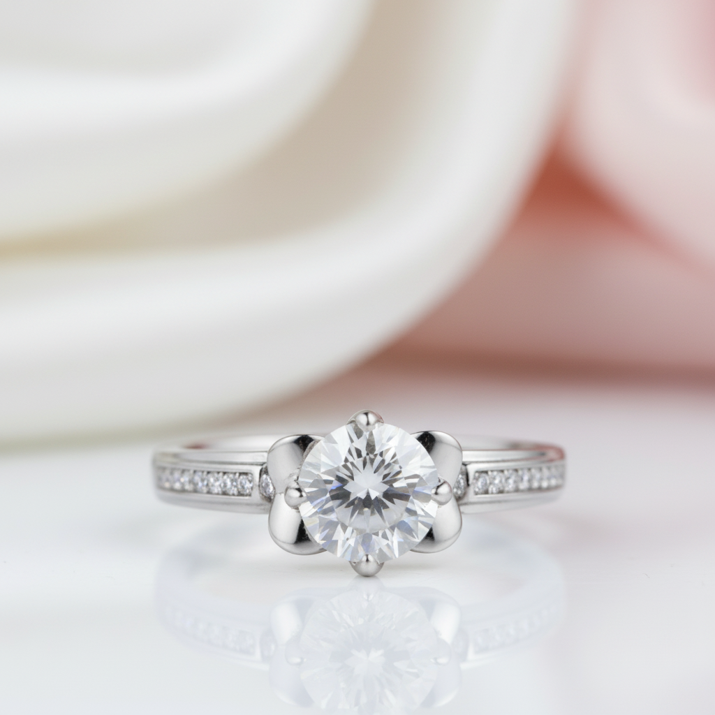 1.0Ct 6.5mm VVS1 Diamond Option Antique Option Ring-Black Diamonds New York