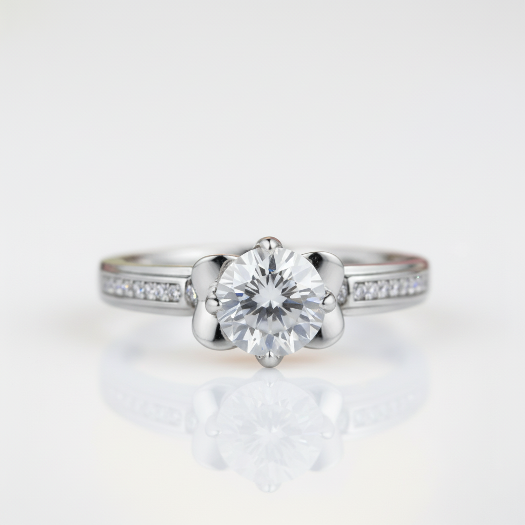 1.0Ct 6.5mm VVS1 Diamond Option Antique Option Ring-Black Diamonds New York