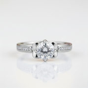 1.0Ct 6.5mm VVS1 Diamond Option Antique Option Ring-Black Diamonds New York
