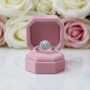 1.0Ct 6.5mm VVS1 Diamond Sun Flower Engagement Ring-Black Diamonds New York