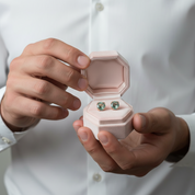 1.0 Ct 6mm Round Cut Moss Agate Claw Prongs Studs Earrings-Black Diamonds New York