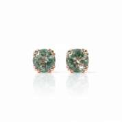 1.0 Ct 6mm Round Cut Moss Agate Claw Prongs Studs Earrings-Black Diamonds New York