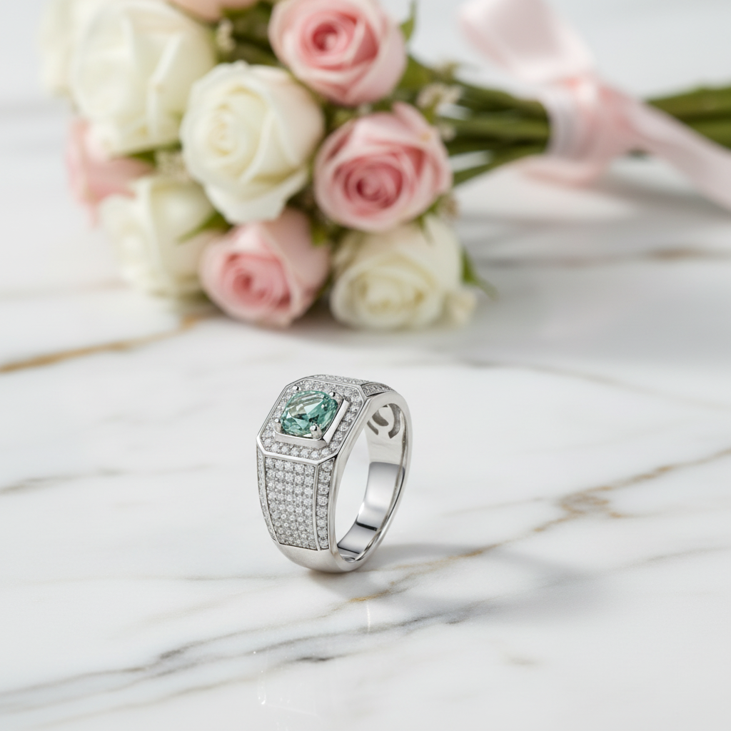 1.0ct Brilliant Round Men's Diamond Option Ring-Black Diamonds New York
