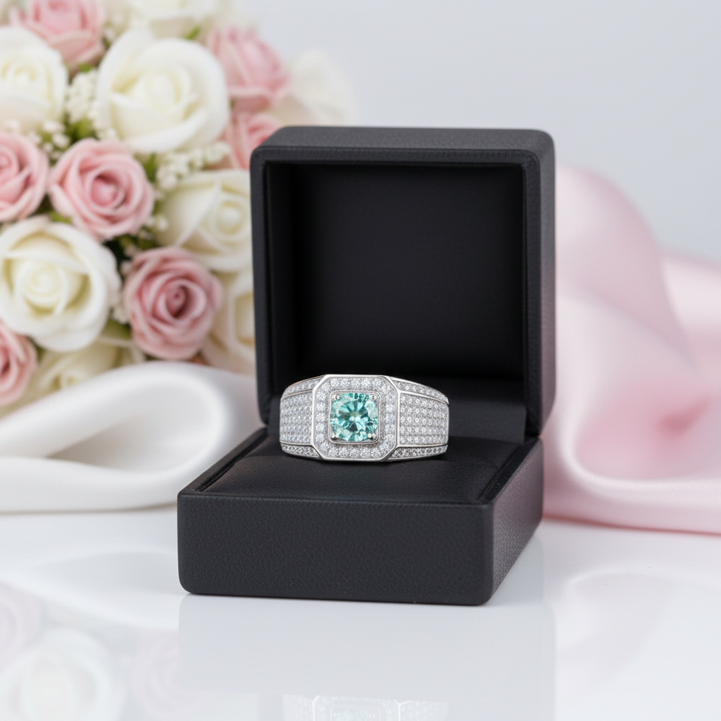 1.0ct Brilliant Round Men's Diamond Option Ring-Black Diamonds New York