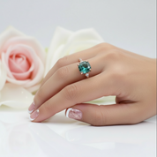 1.0ct Cushion Cut D Color Diamond Engagement Ring-Black Diamonds New York