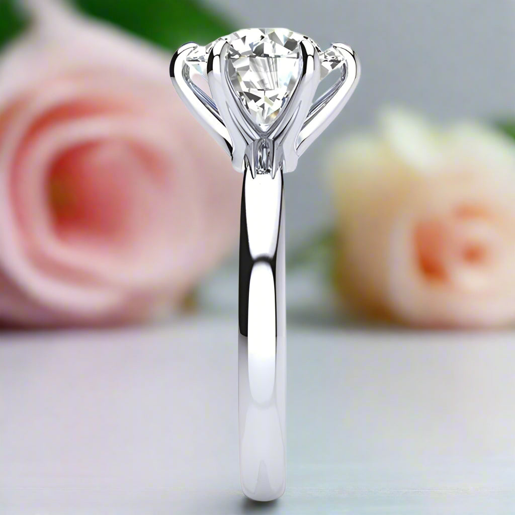 10ct Diamond Solitaire Six Prong Engagement Ring-Black Diamonds New York