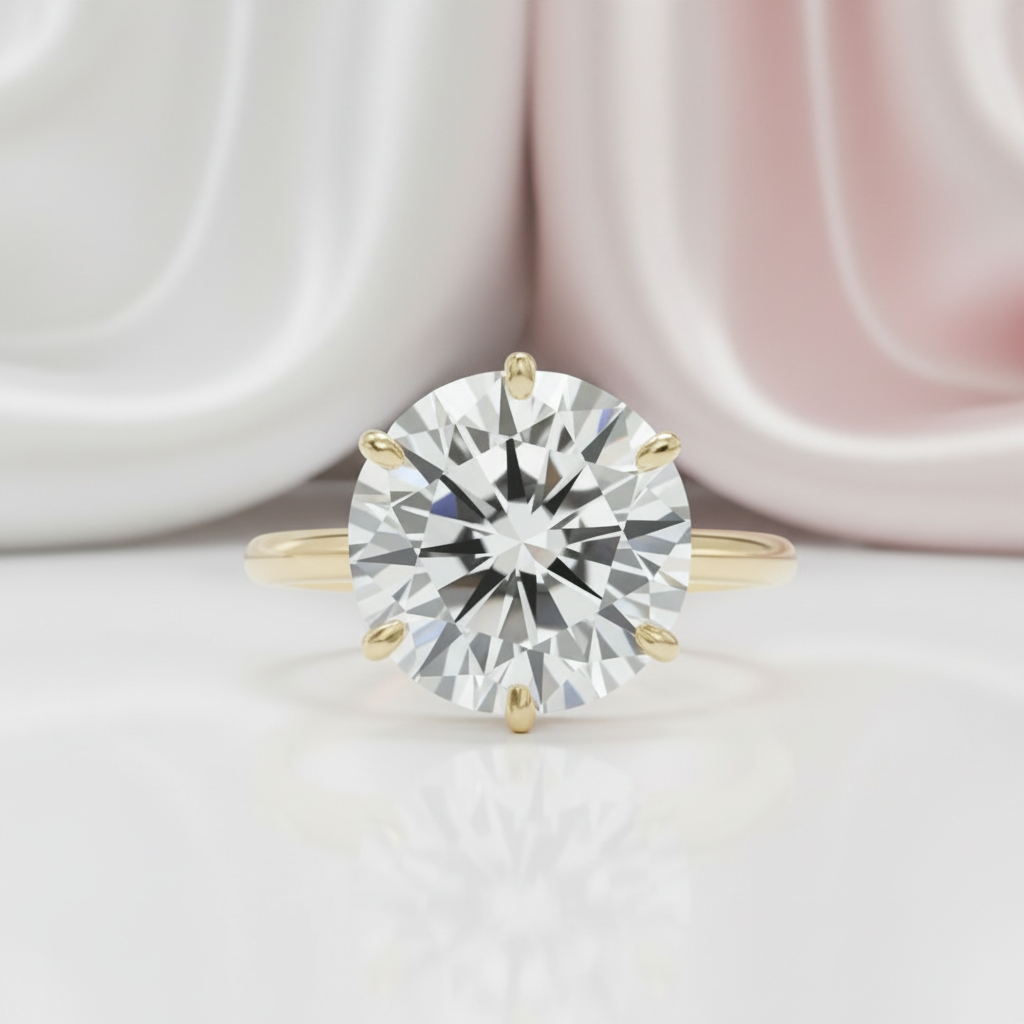 10ct Diamond Option Solitaire Six Prong Engagement Ring-Black Diamonds New York