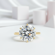 10ct Diamond Solitaire Six Prong Engagement Ring-Black Diamonds New York