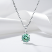 1.0 Ct Green Diamond Option Solitaire Necklace-Black Diamonds New York