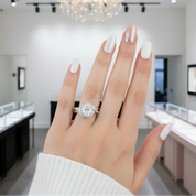 1.0ct Oval Cut Twist Engagement Ring-Black Diamonds New York