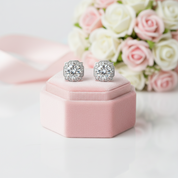 1.0ct Round Cut Diamond Option Halo Stud Earrings-Black Diamonds New York