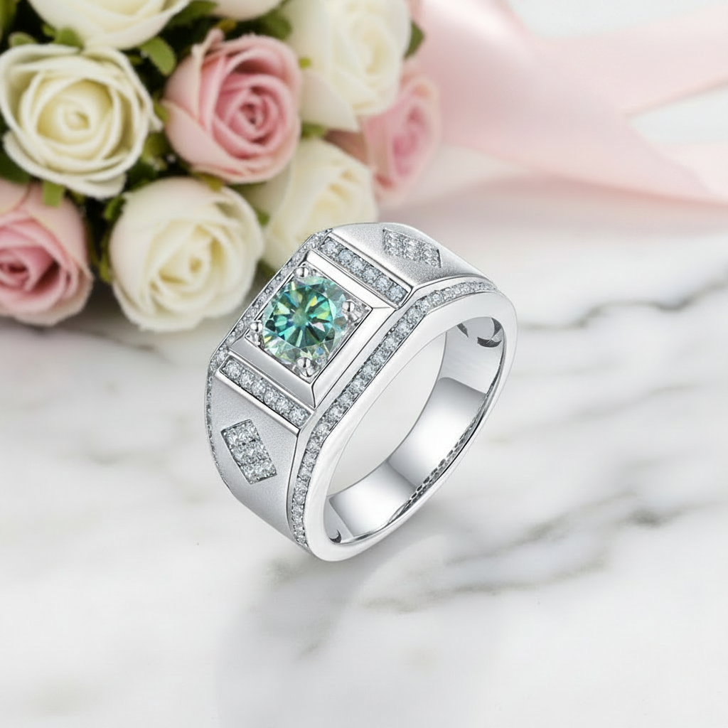 1.0ct Round Diamond Option Channel Men's Ring-Black Diamonds New York