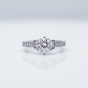 1.0Ct VVS1 6 Prong Diamond Option Twinkle Stone Adjustable Engagement Ring-Black Diamonds New York