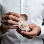 10k Gold Diamond Option Inspired Engagement Ring-Black Diamonds New York