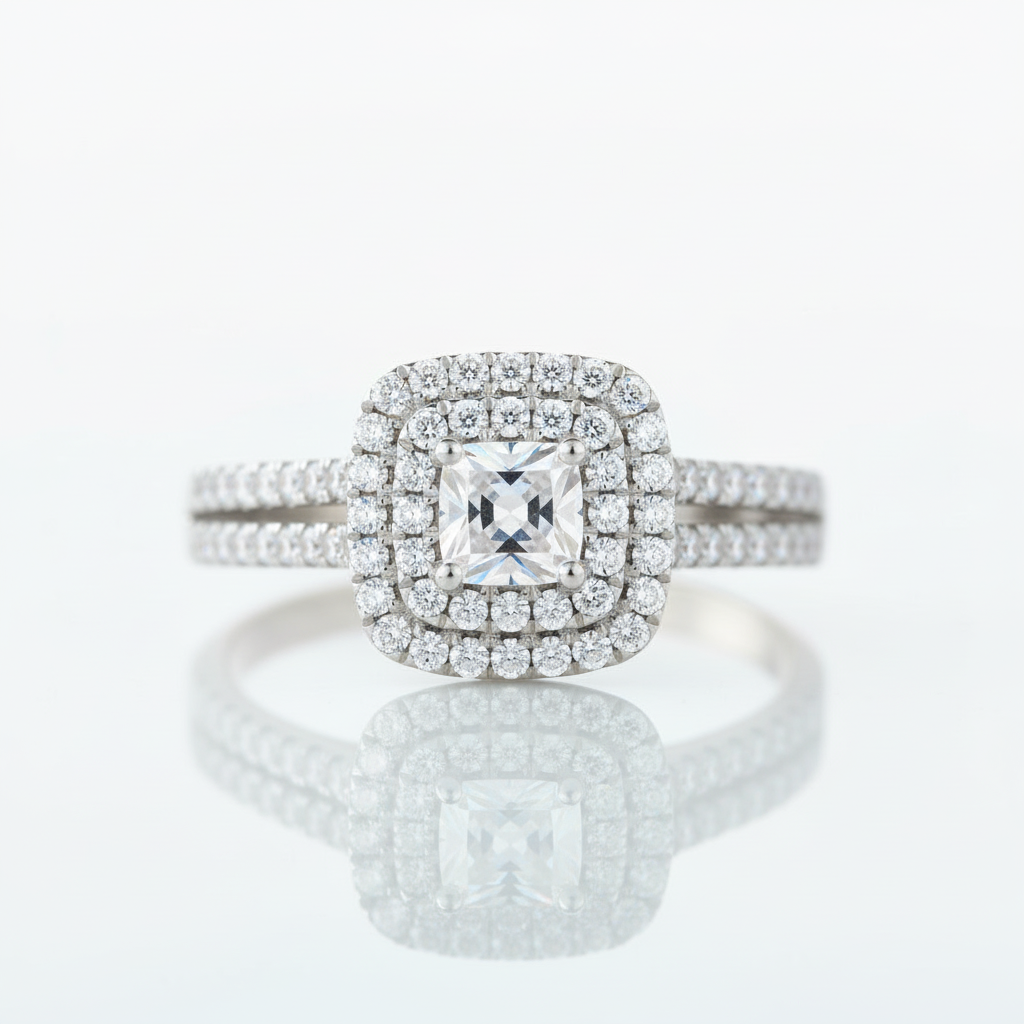 10k Gold Diamond Option Inspired Engagement Ring-Black Diamonds New York