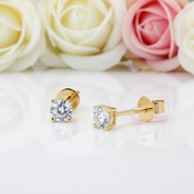 10k Solid Gold 0.3 Ct Diamond Stud Earrings-Black Diamonds New York