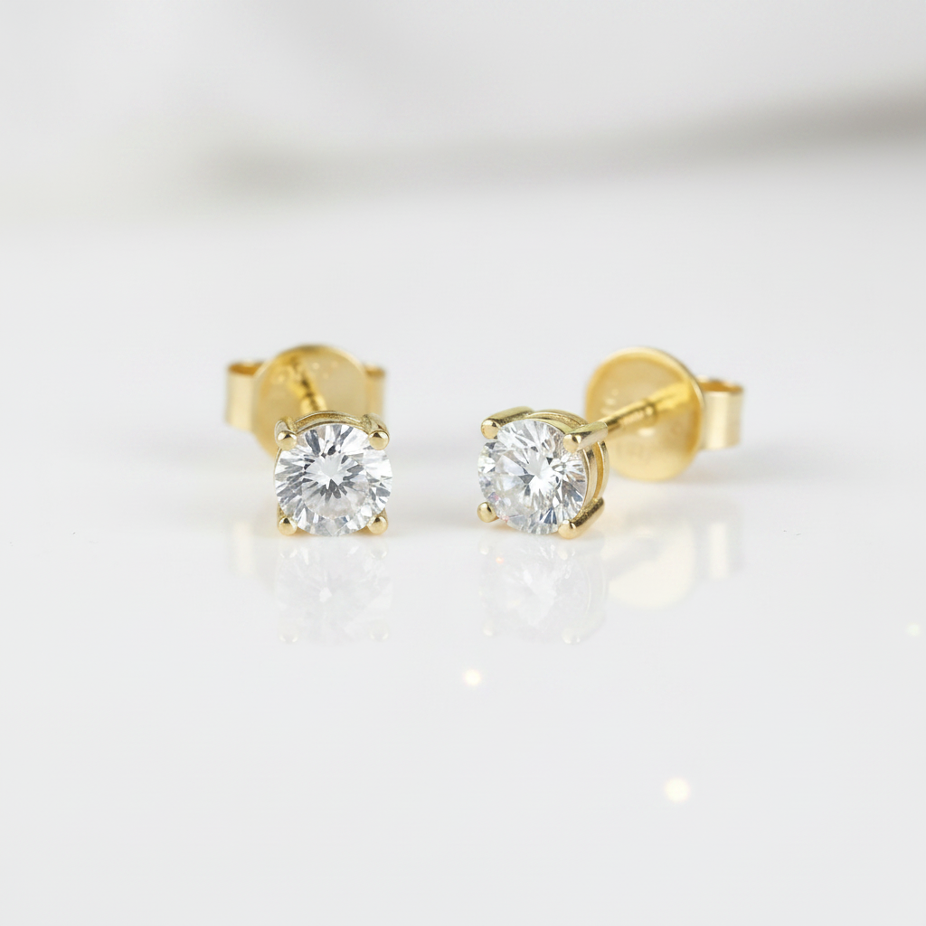 10k Solid Gold 0.3 Ct Diamond Option Stud Earrings-Black Diamonds New York
