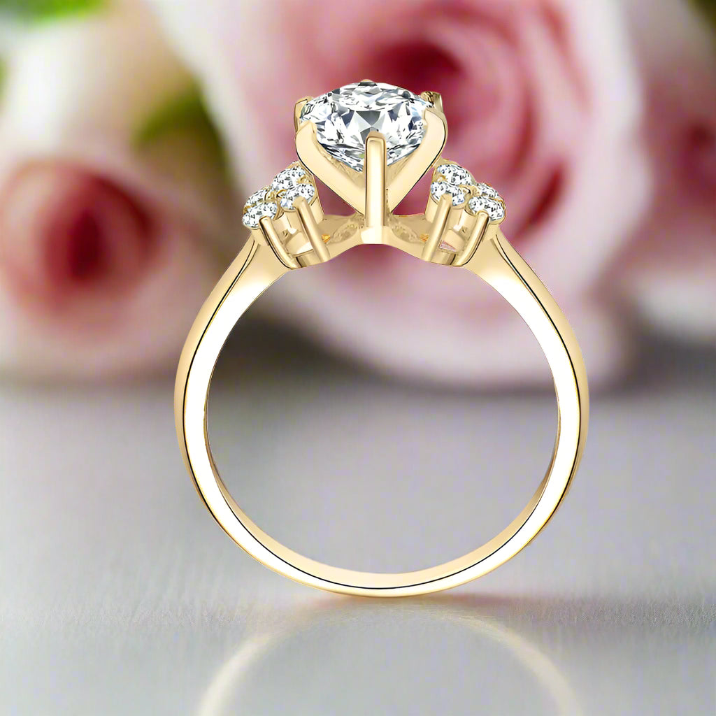 10k Solid Gold 1.0 Ct Round Cut Diamond Engagement Ring-Black Diamonds New York