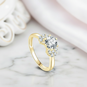 10k Solid Gold 1.0 Ct Round Cut Diamond Option Engagement Ring-Black Diamonds New York