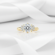 10k Solid Gold 1.0 Ct Round Cut Diamond Option Engagement Ring-Black Diamonds New York