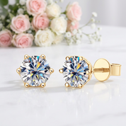 10k Solid Gold 1.0 Ct Round Cut Diamond Option Stud Earrings-Black Diamonds New York