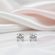 10k Solid Gold 2.0 Ct Round Cut Diamond Option Stud Earrings-Black Diamonds New York